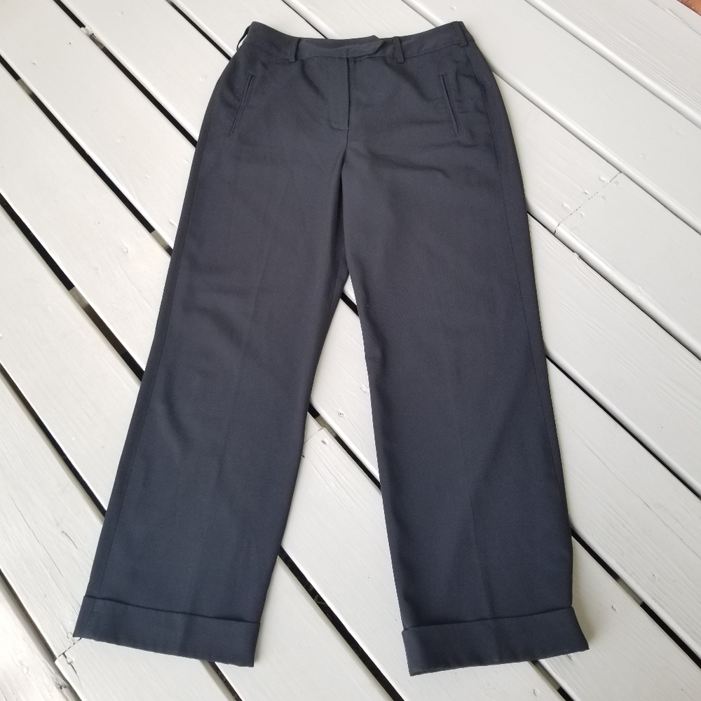 8P SLACKS BLACK  flared Dress Pants w cuffs